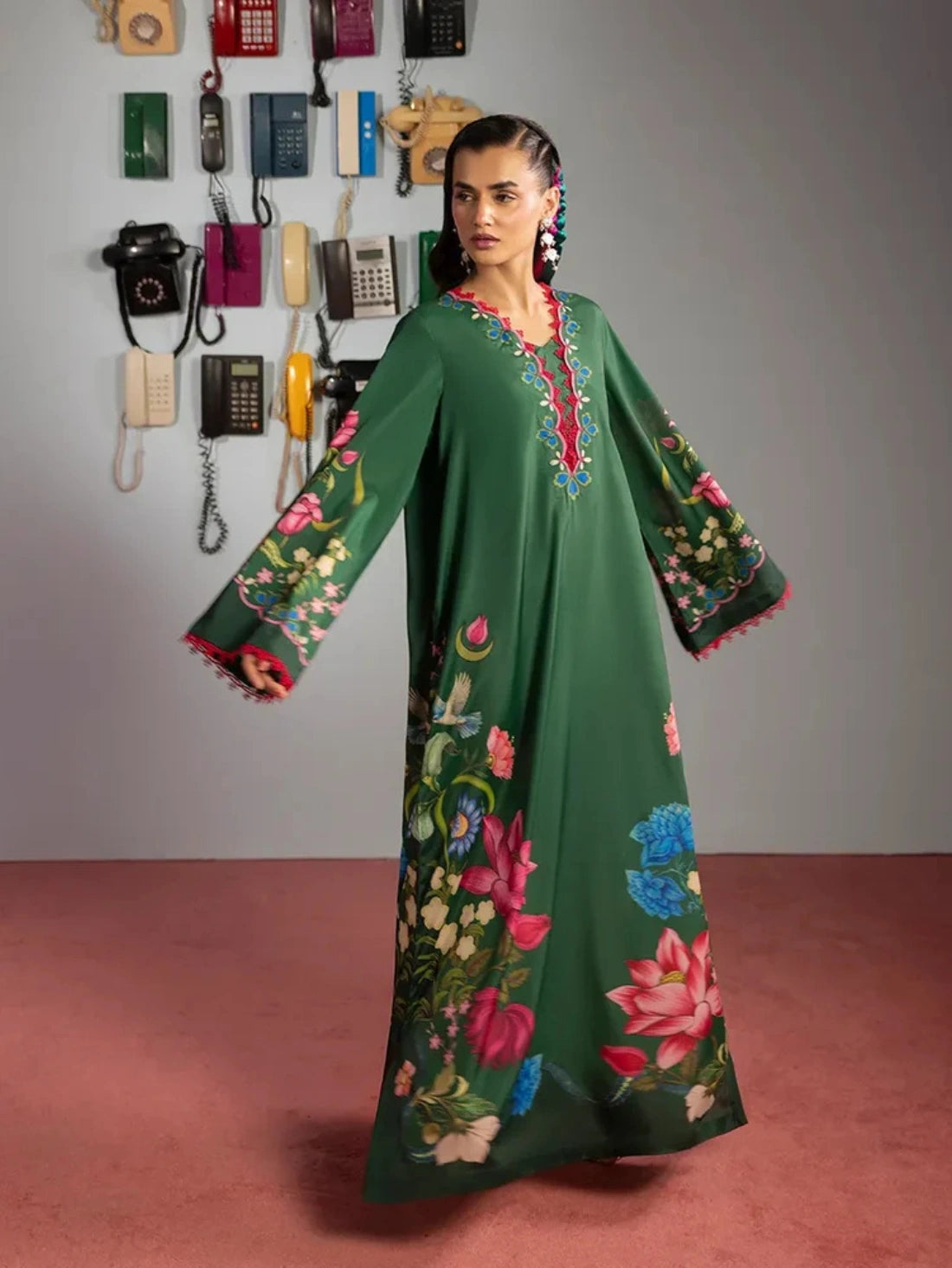 Eva Floral Embroidered Luxury Maxi Women Dress