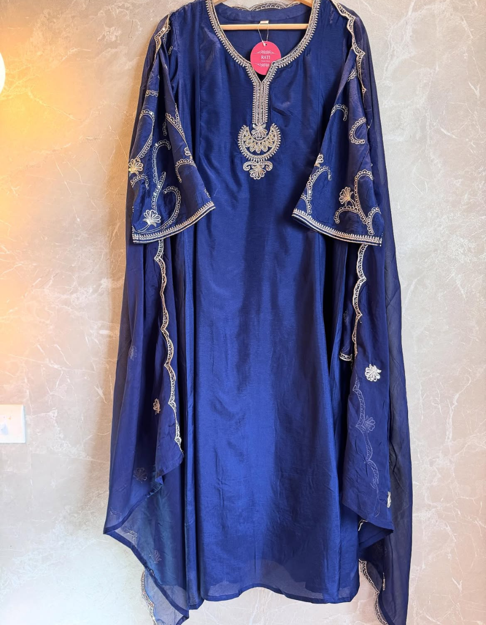 💙 Royal Azure Grace – Premium Gown Style 3 Piece 💙কোড-16