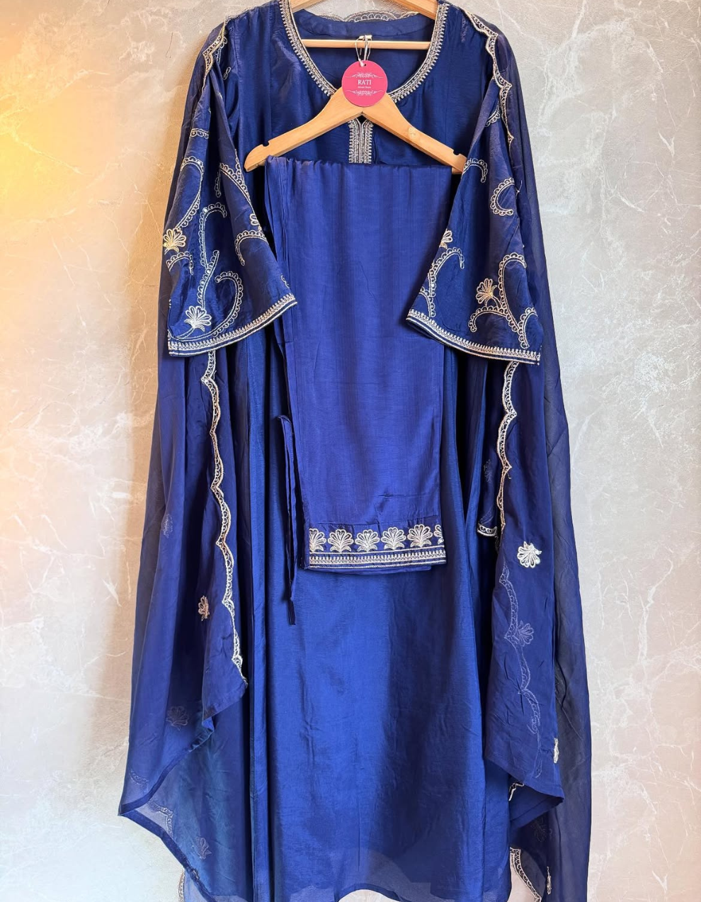 💙 Royal Azure Grace – Premium Gown Style 3 Piece 💙কোড-16