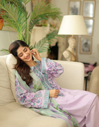 🌸💜 Lavender Noor – Premium Embroidered 3 Piece Set 💜🌸কোড-16