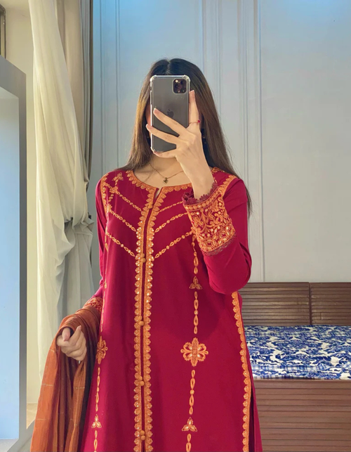 Noor Grace Embroidered 3 Piece