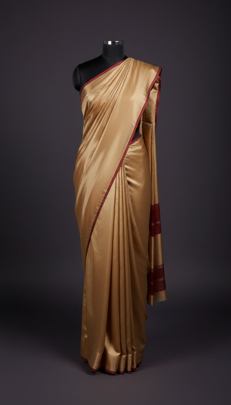 Champagne Silk Contemporary Saree
